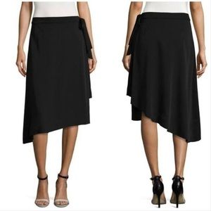 Diane Von Furstenberg Black Wrap Midi Skirt